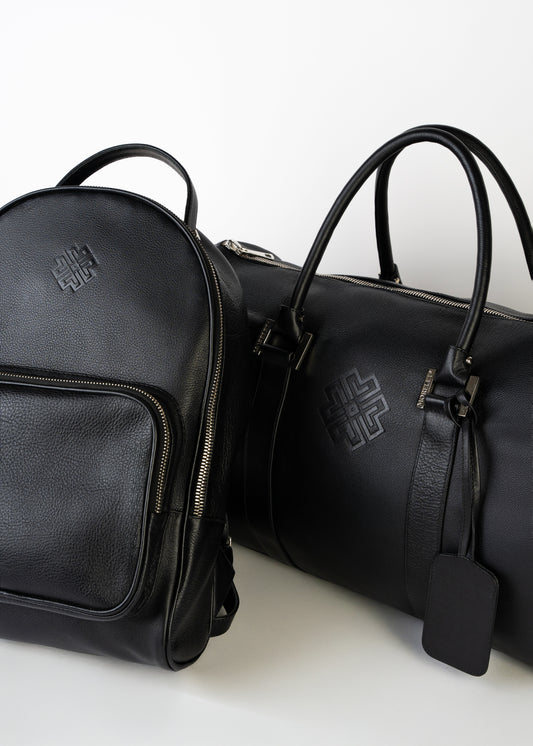 Luxury Leather Backpack Jet Black - MORELET®