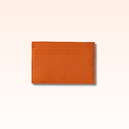 Leather Card Holder Orange - MORELET®