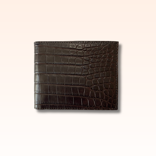 Bifold Crocodile Wallet Chocolate - MORELET®