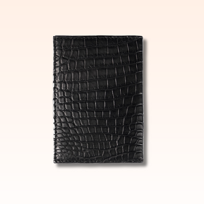 Compact Crocodile Wallet Black - MORELET®