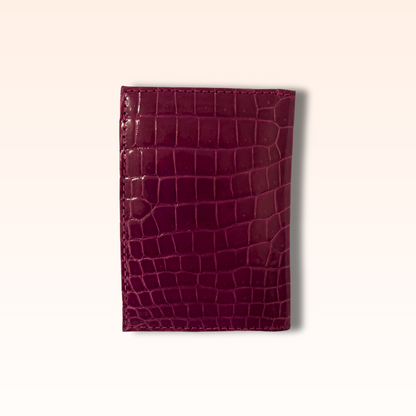 Compact Crocodile Wallet Magenta Glazed - MORELET®
