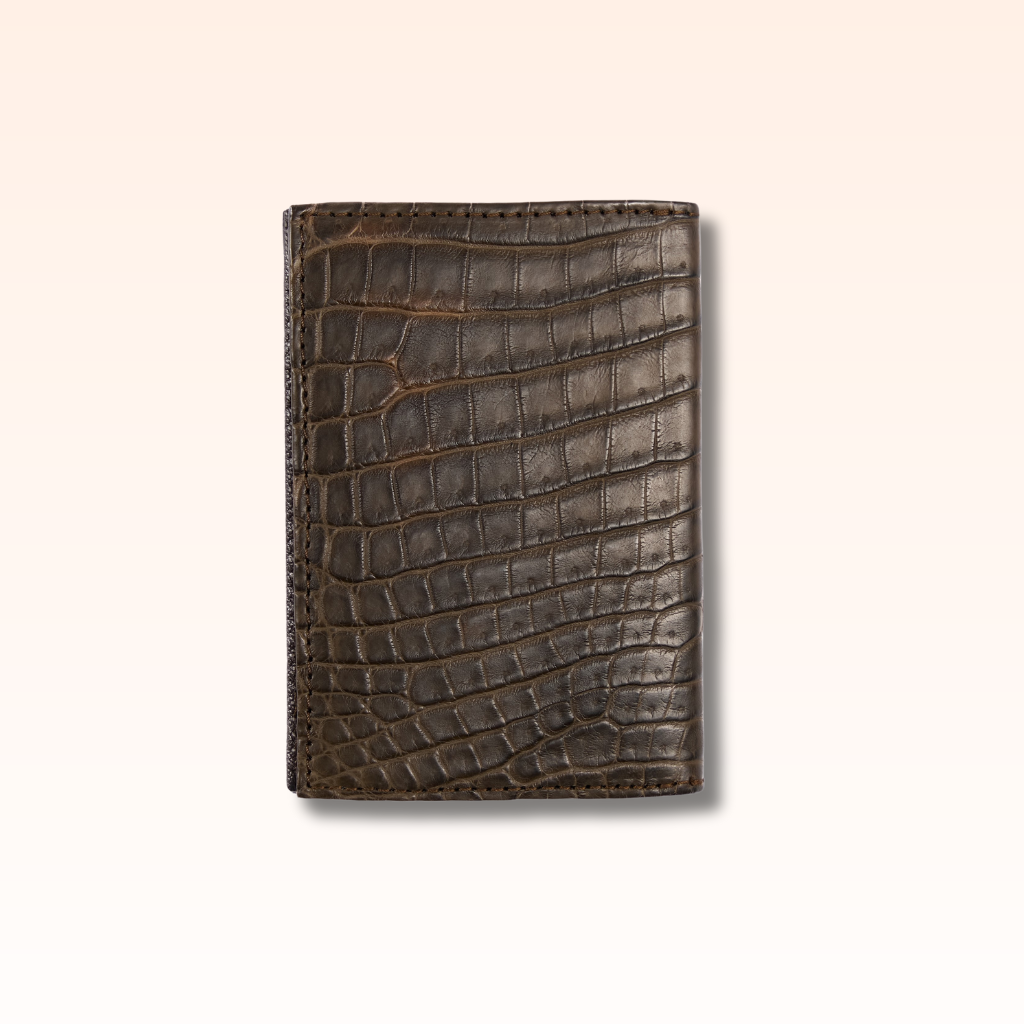 Compact Crocodile Wallet Nicotine - MORELET®