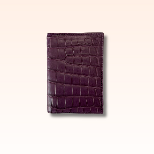 Compact Crocodile Wallet Plum - MORELET®