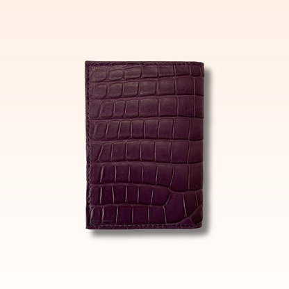 Compact Crocodile Wallet Plum - MORELET®