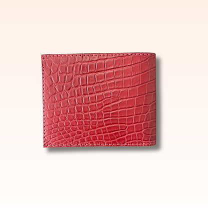 Bifold Crocodile Wallet Apple Candy Red