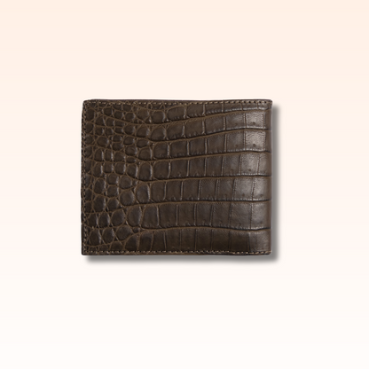 Bifold Crocodile Wallet Nicotine - MORELET®