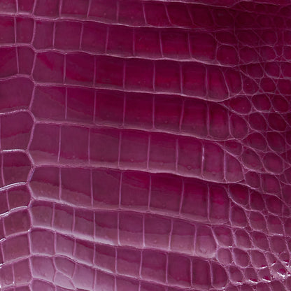 Crocodile Card Holder Kelly Magenta Glazed - MORELET®