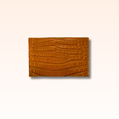 Crocodile Card Holder Amber - MORELET®