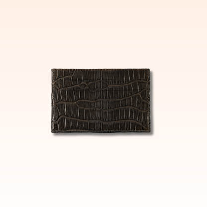 Crocodile Card Holder Nicotine - MORELET®
