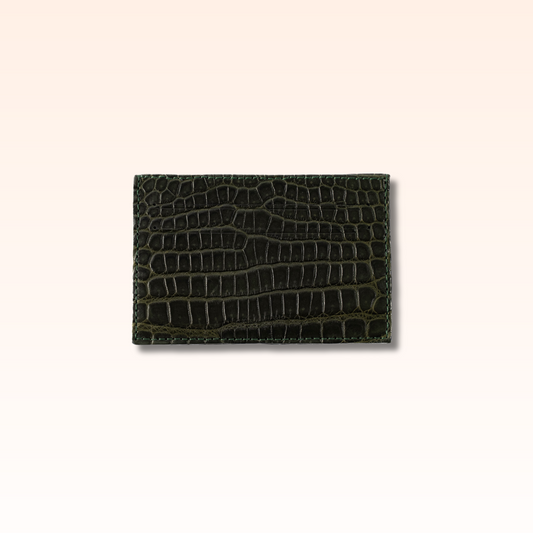 Crocodile Card Holder Olive - MORELET®
