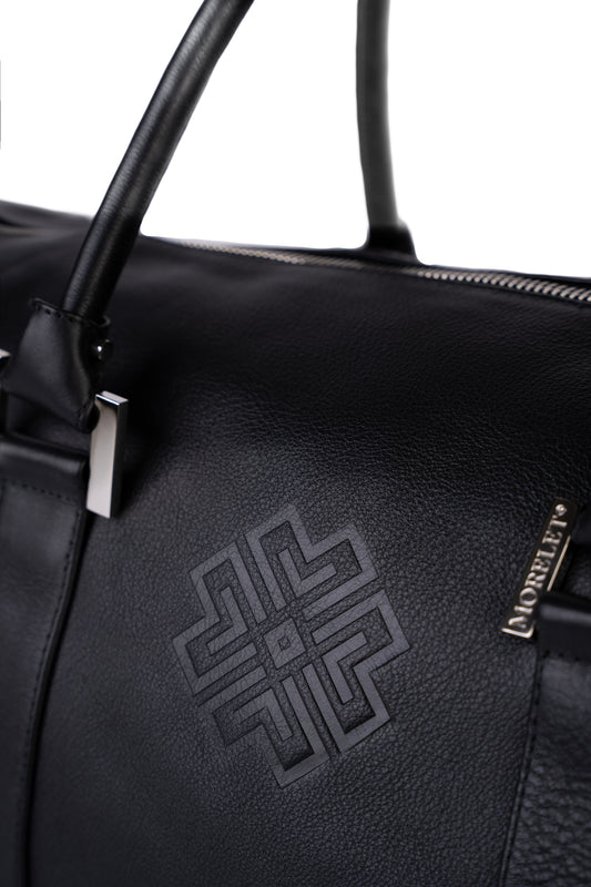 Duffel 55 - Leather Travel Bag Jet Black - MORELET®