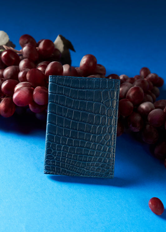 Compact Crocodile Wallet Admiral Blue - MORELET®