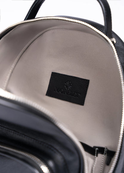 Luxury Leather Backpack Jet Black - MORELET®