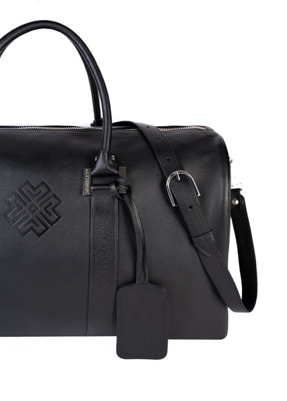 Duffel 55 - Leather Travel Bag Jet Black - MORELET®