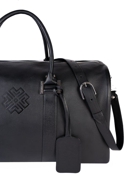 Duffel 55 - Leather Travel Bag Jet Black - MORELET®