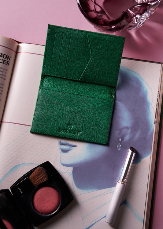Compact Leather Wallet Vert - MORELET®