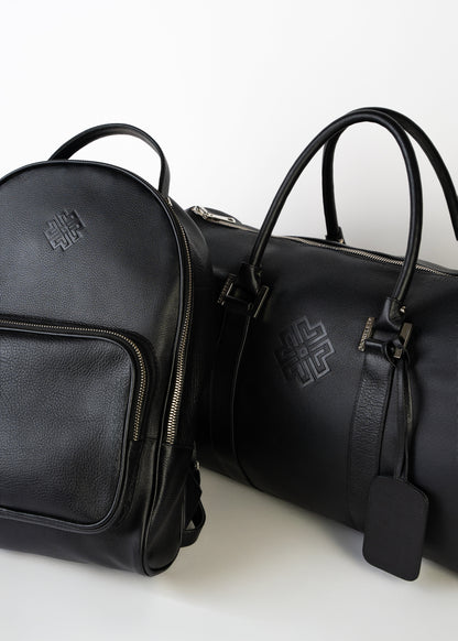 Luxury Leather Backpack Jet Black - MORELET®