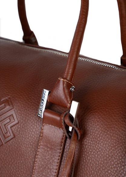 Duffel 55 - Leather Travel Bag Saddle Brown - MORELET®