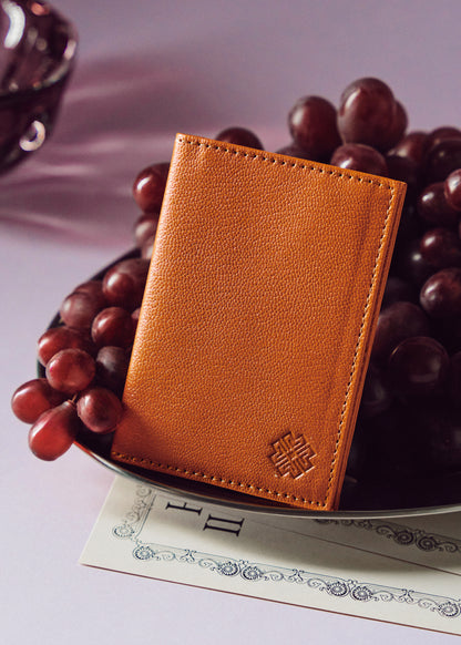 Compact Leather Wallet Orange - MORELET®