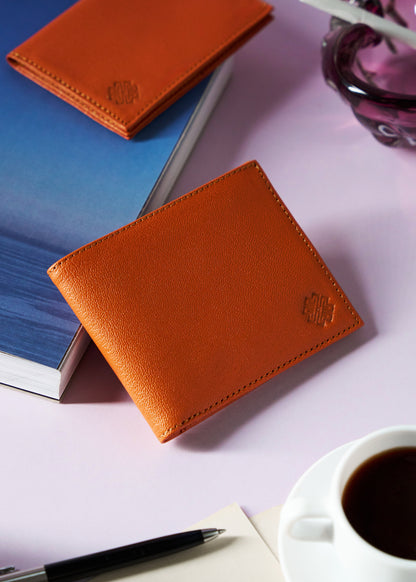 Bifold Leather Wallet Orange - MORELET®