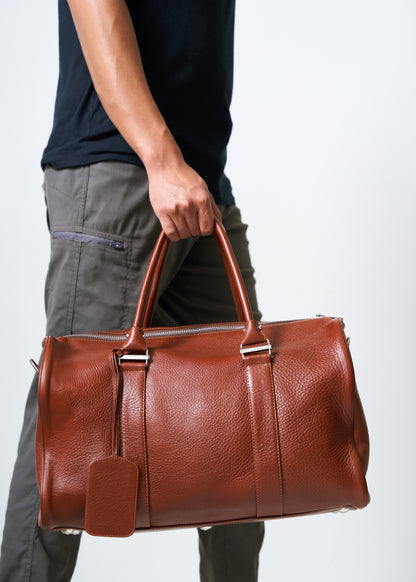 Duffel 55 - Leather Travel Bag Saddle Brown - MORELET®